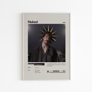 Pôster do filme nu | Pôster de filme minimalista | Pôster do filme de Mike Leigh | Impressão de filme personalizada | Impressão de arte de parede | Decoração de casa | Presente de casal