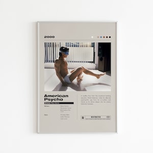 American Psycho Film Poster | Minimalistisches Filmplakat | Christian Bale | Benutzerdefinierte Film Druck | Wand Kunst Druck | Paar Geschenk