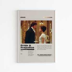 Stolz und Vorurteil Film Poster | Minimalistisches Filmplakat | Keira Knightley | Benutzerdefinierte Film Druck | Wand Kunst Druck | Paar Geschenk