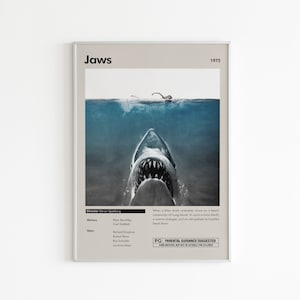 Jaws Movie Poster: 1975 Minimalist Print