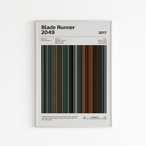 Blade Runner 2049-filmen streckkodsaffisch | Sci-fi-filmkonsttryck | Unik väggdekoration | Unikt filmiskt konstverk | Present till filmälskare