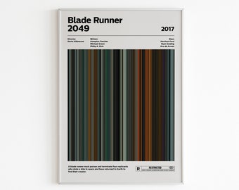 Blade Runner 2049 Movie Barcode Poster | Sci-Fi Film Art Print | Unique Wall Decor | Unique Cinematic Artwork | Gift for Movie Lovers