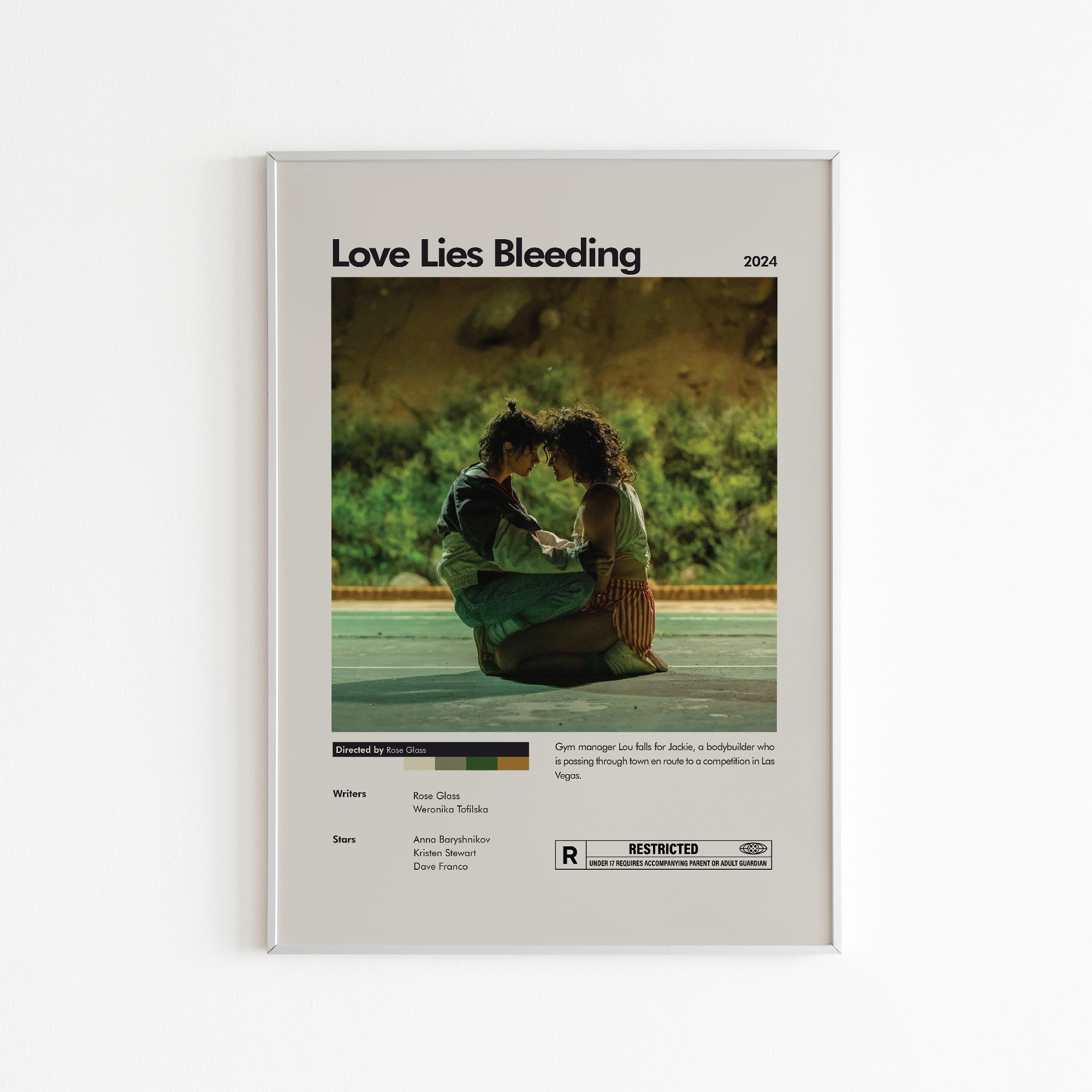 Love Lies Bleeding Poster Minimalist Movie Poster Kristen Stewart