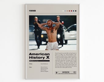 American History X Movie Poster | Minimalist Movie Poster | Tony Kaye | Custom Movie Print | Wall Art Print | Home decor | Couple Gift