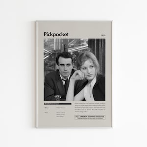 Pickpocket Movie Poster | Robert Bresson | Minimalist Movie Poster | Custom Movie Print | Wall Art Print | Home decor | Couple Gift