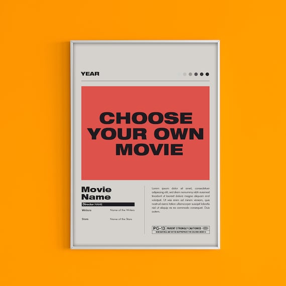 Custom Minimalist Movie Poster Request Your Own Film Poster Etsy