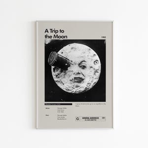 A Trip to the Moon Poster | 1902 Georges Méliès Classic | Vintage Sci-Fi Film Art | VRetro Movie Decor | Silent Movie Print | Cult Movie