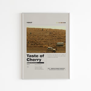 Cartel de la película Taste of Cherry / Cartel de la película minimalista / Abbas Kiarostami / Impresión de película personalizada / Impresión de arte de pared / Decoración del hogar / Regalo de pareja
