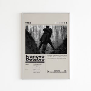 Ivans kinderfilmposter | Minimalistische filmposter | Andrej Tarkovski | Aangepaste filmafdruk | Muurkunstafdruk | Woondecoratie | Cadeau voor stel