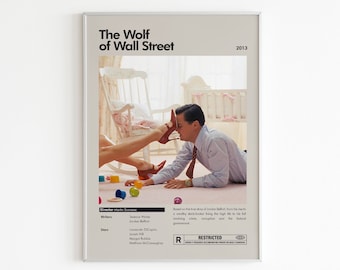 The Wolf of Wall Street Poster | Minimalist Movie Poster | Leonardo DiCaprio | Custom Movie Print | Wall Art Print | Home decor |Couple Gift