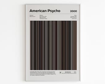 American Psycho Movie Barcode Poster | Cult Classic Art Print | American Psycho Film Wall Decor | Unique Cinematic Artwork |Movie Lover Gift