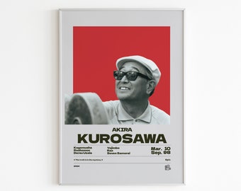Akira Kurosawa Poster | Director Poster | Movie Poster | Wall Art Print | Home Decor | Living Room Art | Modern Art | Couple Gift