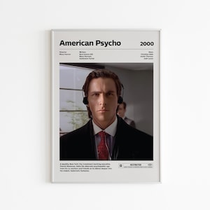 American Psycho Film Poster | Patrick Bateman Film Kunst | Christian Bale | Thriller Film Wand Kunst | Wohnkultur | Kult Filmklassiker