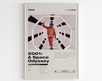 2001: A Space Odyssey Movie Poster | Minimalist Movie Poster | Kubrick | Custom Movie Print | Wall Art Print | Home decor | Couple Gift