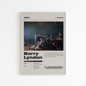 Póster de la película Barry Lyndon / Póster minimalista / Stanley Kubrick / Impresión personalizada / Impresión de arte mural / Decoración del hogar / Regalo para pareja
