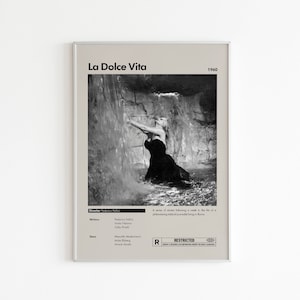 La Dolce Vita Film Poster | Minimalistisches Filmplakat | Federico Fellini | Benutzerdefinierte Film Druck | Wand Kunst Druck | Paar Geschenk