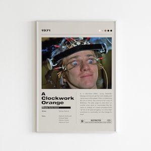 A Clockwork Orange Movie Poster | Stanley Kubrick | Minimalist Movie Poster | Custom Print | Wall Art Print | Home decor | Couple Gift