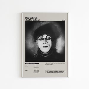 The Cabinet of Dr. Caligari Poster | Minimalist Movie Poster | Robert Wiene | Vintage Horror Film Art | Silent Movie Print | Retro Decor