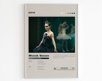 Black Swan Movie Poster | Minimalist Movie Poster | Natalie Portman | Custom Movie Print | Wall Art Print | Home decor |Couple Gift