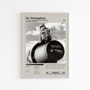 Dr.Strangelove Film Poster | Minimalistisches Filmplakat | Stanley Kubrick | Benutzerdefinierte Film Druck | Wand Kunst Druck | Paar Geschenk