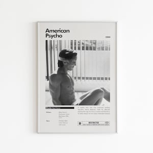 American Psycho Movie Poster | Minimalist Movie Poster | Christian Bale | Custom Movie Print | Wall Art Print | Home decor | Couple Gift