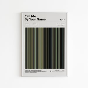 Call Me By Your Name Movie Barcode Poster | Romantic Film Art Print | Unique Wall Decor | Unique Cinematic Artwork | Gift for Movie Lovers