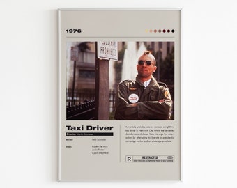 Taxi Driver Movie Poster | Minimalist Movie Poster | Robert De Niro | Custom Movie Print | Wall Art Print | Home decor |Couple Gift