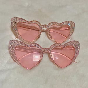 Rhinestone Studded Heart Shaped Sunglasses