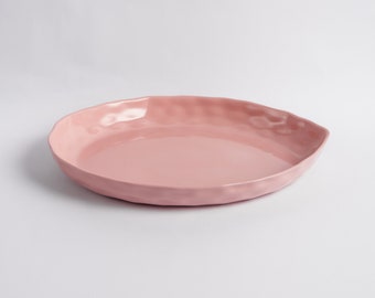 Pink Ceramic Dinner Plate| Side Plate| Large Plate| Pasta Plate| Tableware| Dinnerware| Kitchen Decor| Housewarming Gift| Gift For Woman