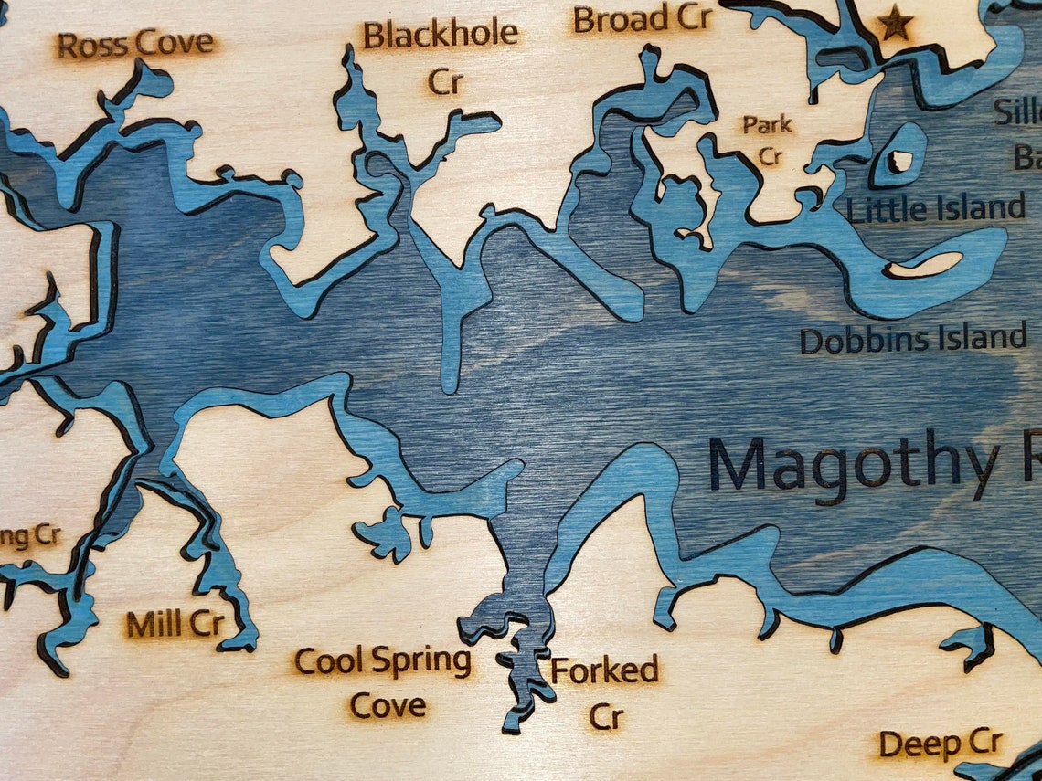 Magothy River 3D Topographical Map Etsy