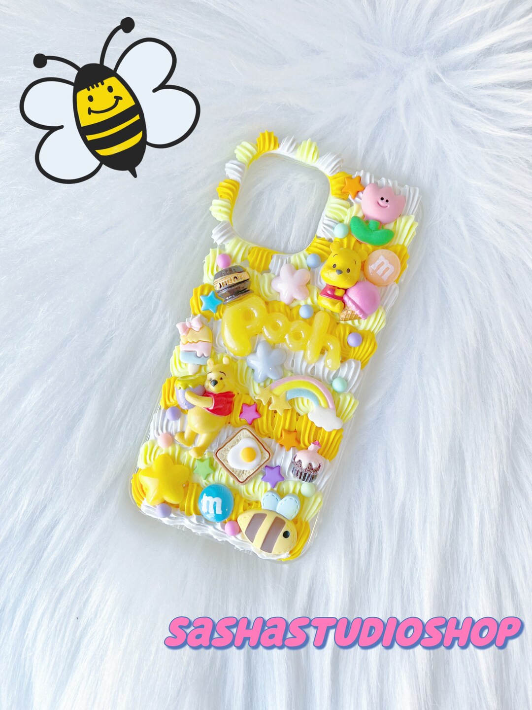 Decoden Cartoon Cute Pooh Bear Phone Case for iPhone and Samsung Winnie