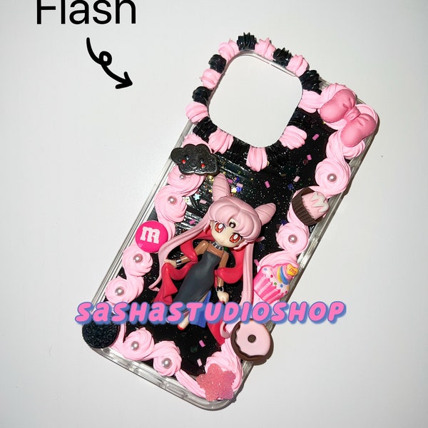 Decoden Custom Handmade Sailor Soldier Phone Case for iPhone and Samsung | Bling Bling Anime Phone Cover |