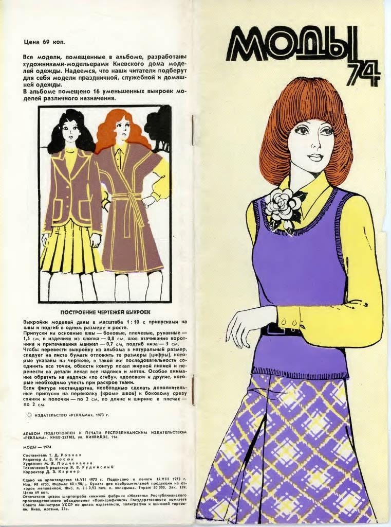 1974 Моды (Fashions) Soviet fashion magazine with patterns | PDF Download |