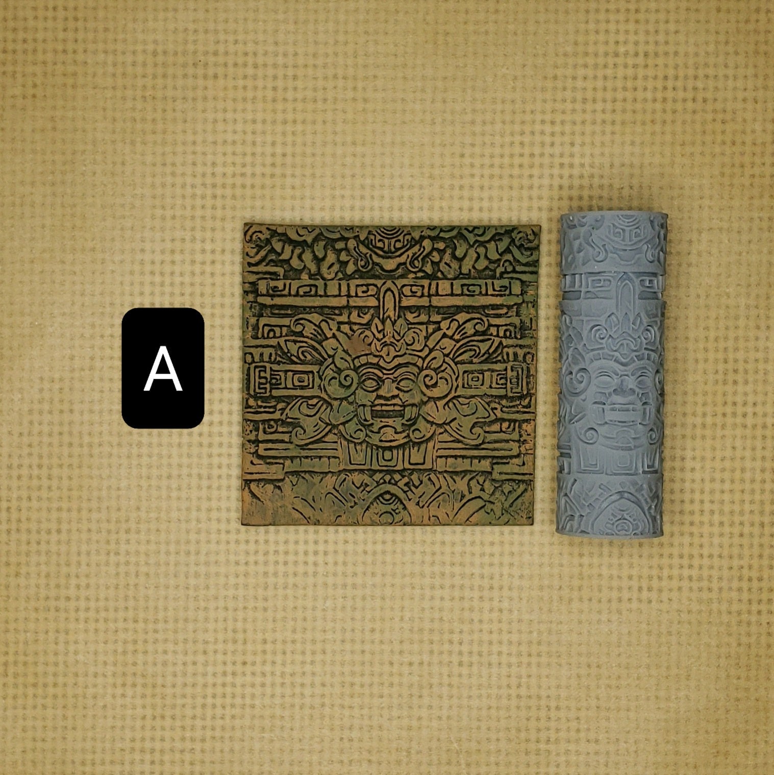 Mini Clay Tile Rollers - Aztec Inspired Carvings - Etsy