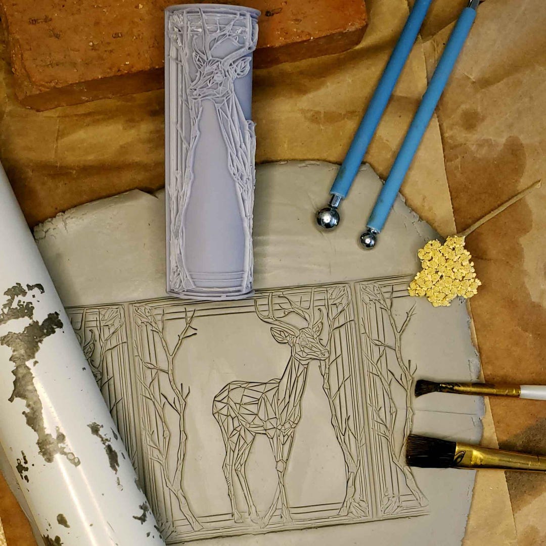 Clay Tile Roller - Deer - Etsy