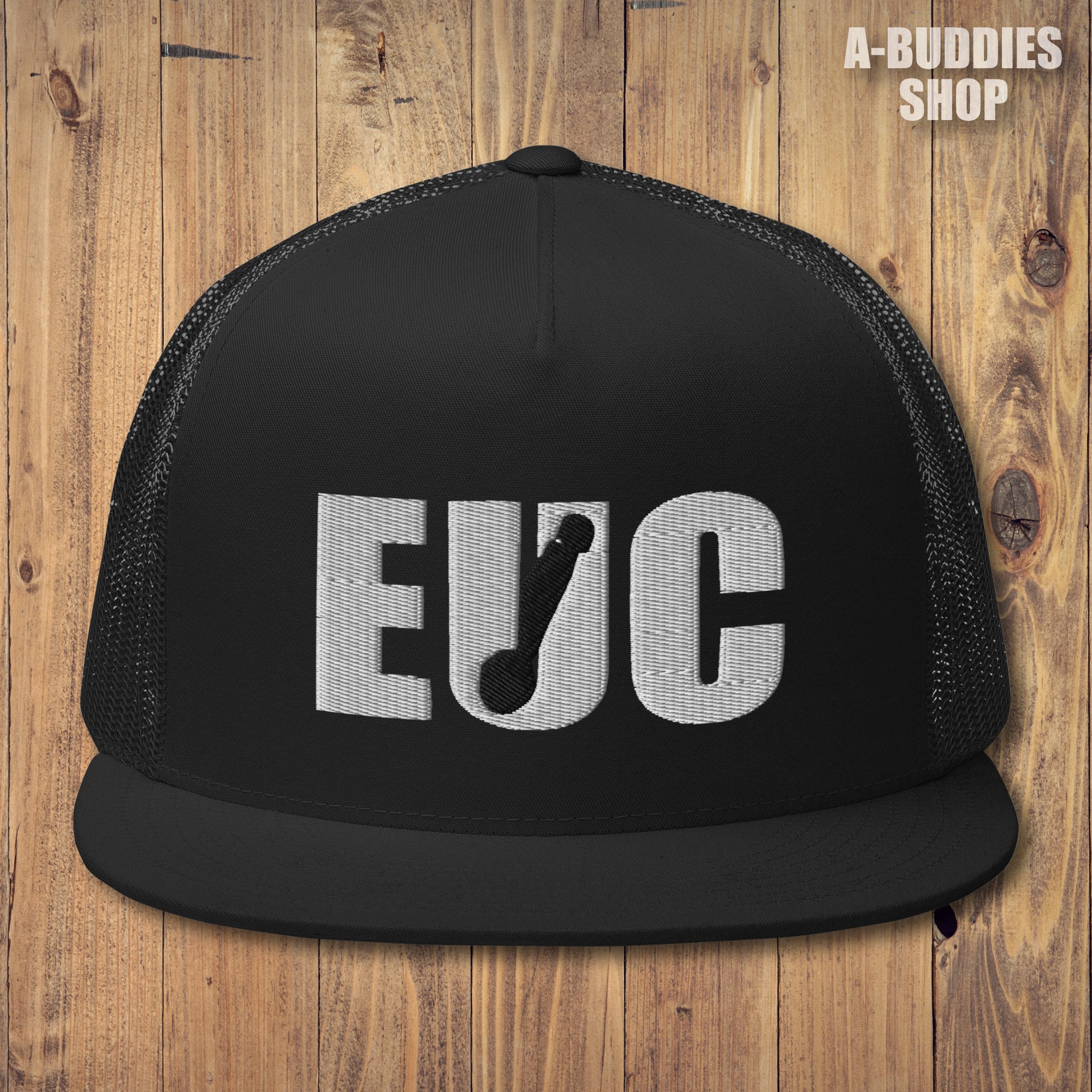 Embroidered EUC Mesh Back Hat - Monowheel Classic Snapback  display picture 3