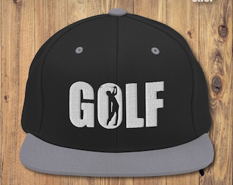 Embroidered Golf Snapback Hat - Golfer Classic Snapback - Golf Hat