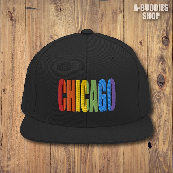 Embroidered Chicago Gay Parade Snapback Hat - Chicago Pride Classic Snapback - Chicago Hat