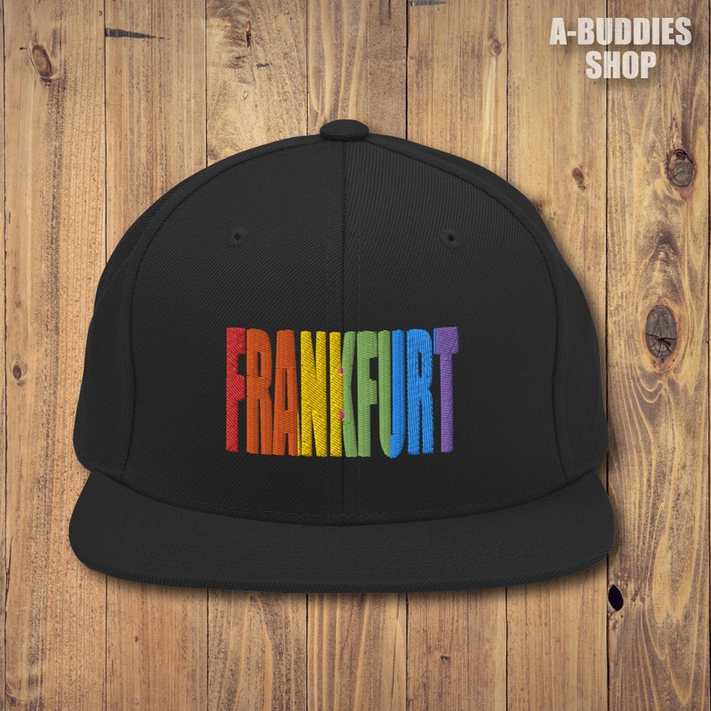 Embroidered Frankfurt Gay Parade Snapback Hat Frankfurt Pride Classic Snapback Frankfurt Hat Black