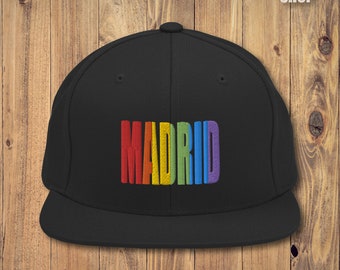 Embroidered Madrid Gay Parade Snapback Hat - Madrid Pride Classic Snapback - Madrid Hat