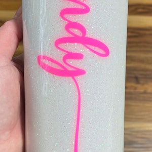 Personalized 20oz Skinny Chunky glitter tumbler / Custom