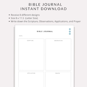 Diario Bíblico Imprimible, Diario de Estudio Bíblico, Estudio Bíblico SOAP Imprimible, Estudio Bíblico, Diario Cristiano, Estudio Bíblico Imprimible