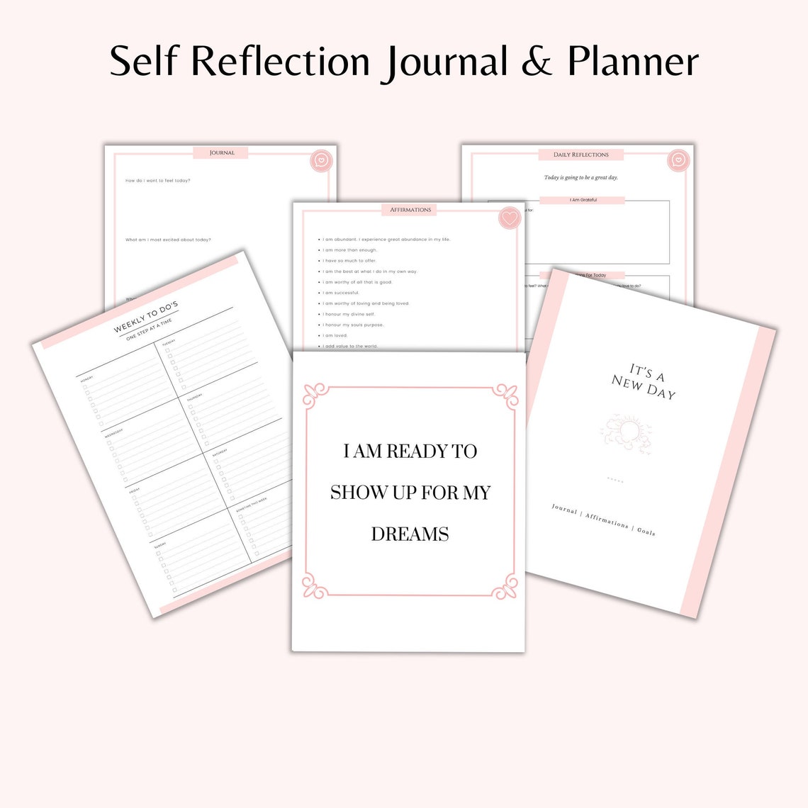 Self Reflection Journal & Planner / Printable and Digital Etsy