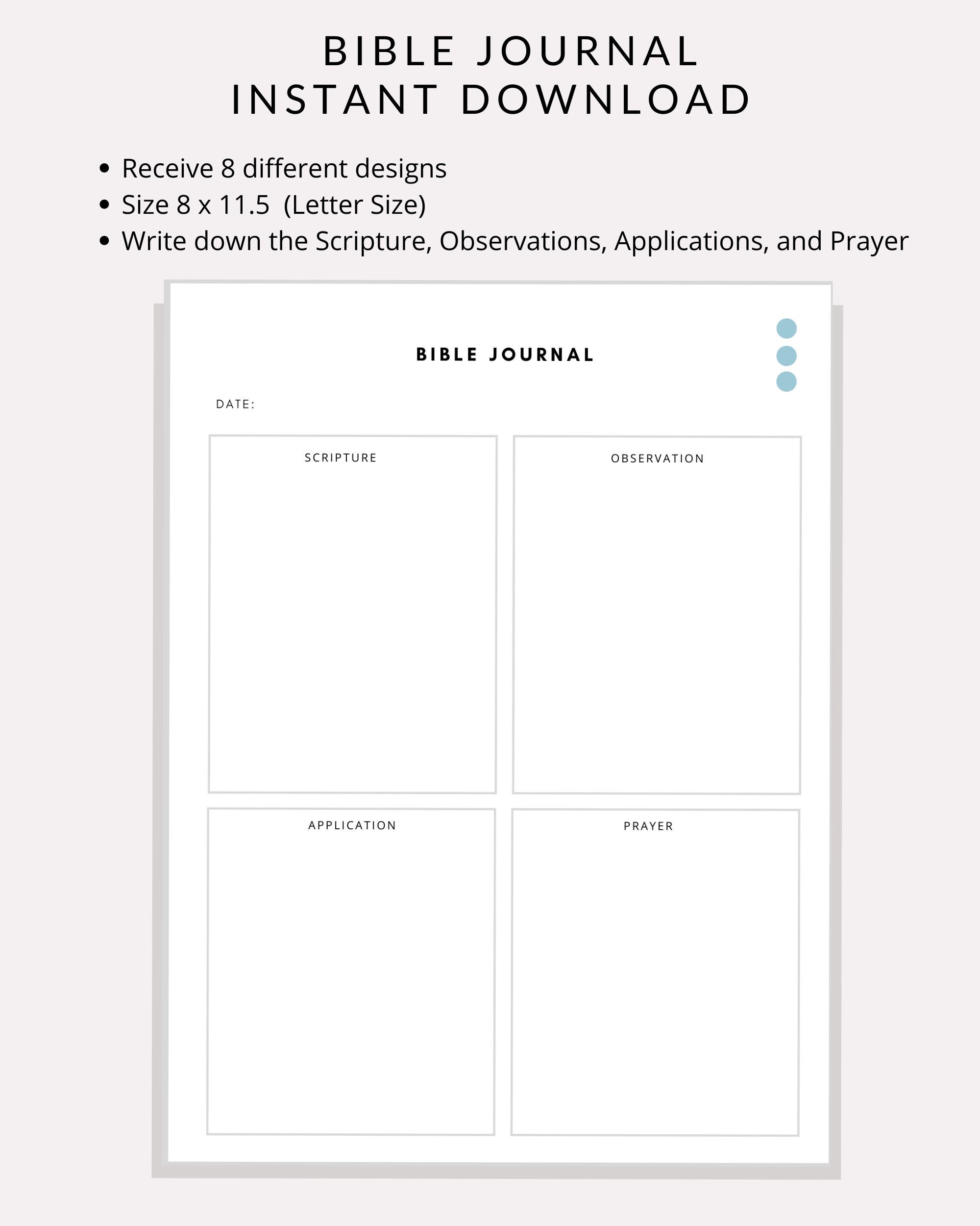 Bible Journal Printable, Bible Study Journal, SOAP Bible Study