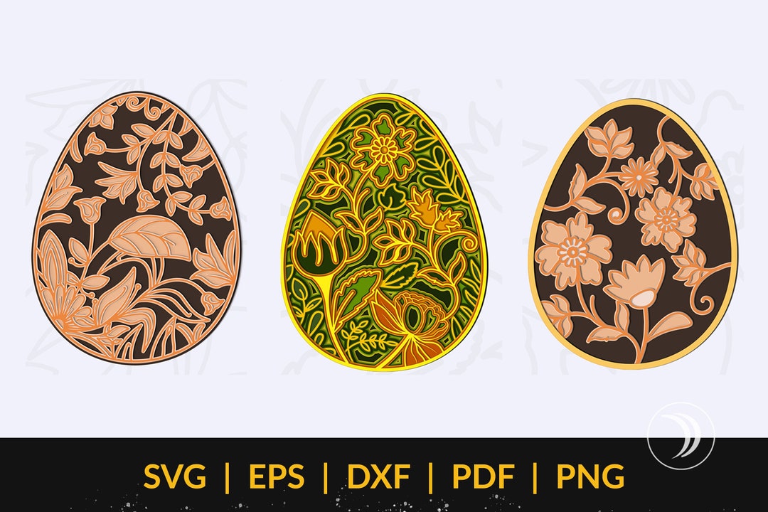 Layered Easter Egg SVG 3D Easter Egg Mandala, Happy Easter Cut File ...