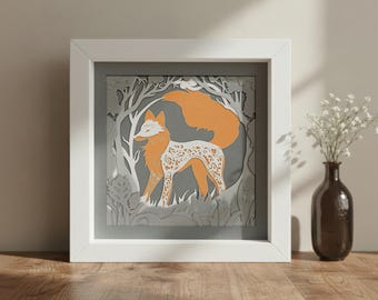 File SVG/taglio laser a strati 3D per scatola ombra Fox