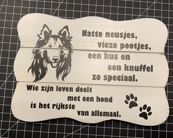 Houten plankje met opdruk