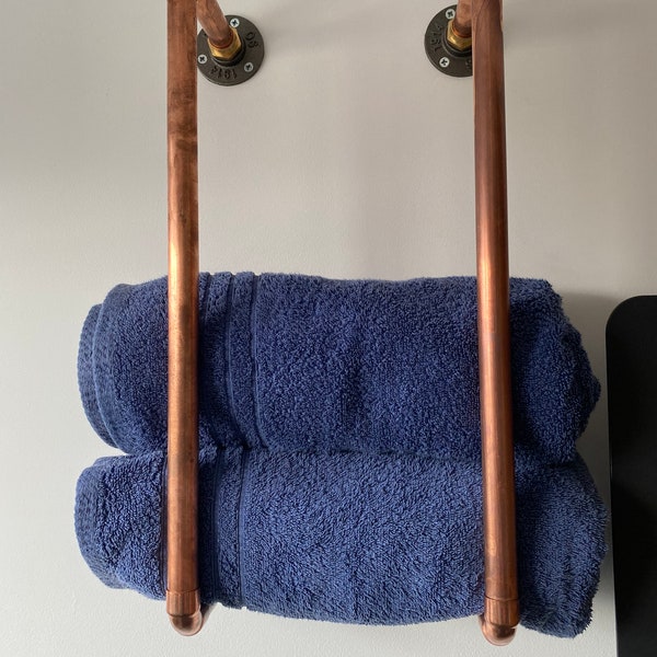 Copper pipe wall mounted towel holder