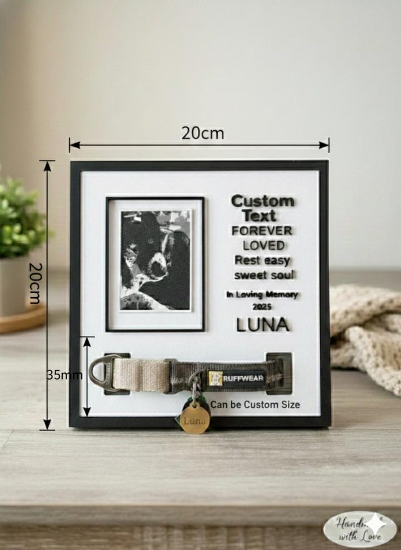 Colar Frame Custom Pet Memorial Frame With Collar Slot - Personalized Dog Collar ...