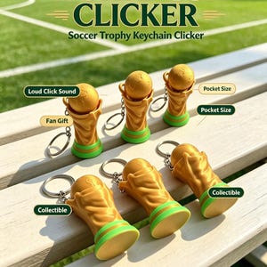 Fidget Clicker de fútbol / Regalo para fiestas del Mundial / Clicker sensorial del Mundial / Regalo para rellenar calcetines navideños y para el día del partido ASMR